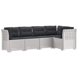 5-Seater Garden Sofa with Cushions Rattan Look PP White 3444059