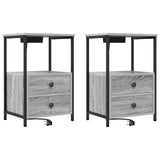 Bedside Cabinet with Drawer 2 pcs Grey Sonoma 40 x 31 x 60 cm 859447