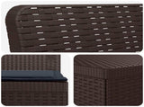 3-Seater Garden Sofa with Cushions Rattan Look PP Brown 3443825