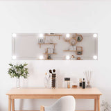 Wall Mirror with LED Lights 30x100 cm Glass Rectangle 3189151
