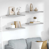 Floating Wall Shelves 4 pcs Concrete Grey 60x23.5x3.8 cm MDF 326599