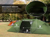4-6 Man Camping Tent with Living Area and 2 Bedrooms, Hiking Sun Shelter, UV Protection Tunnel Tent, T3398P348660