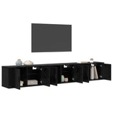 Wall-mounted TV Cabinet Set 3 pcs Black Oak 80 x 34.5 x 40 cm 3415599