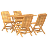 ZNTS 5 Piece Garden Dining Set Solid Wood Teak 3155003