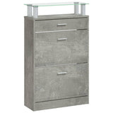 Shoe Cabinet Concrete Grey 63x24x104 cm Engineered Wood 342565