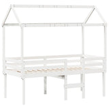 High Sleeper Bed without Mattress White 80x200 cm Solid Wood Pine 3282136