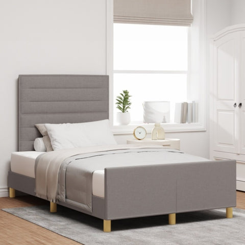 ZNTS Bed Frame in Taupe - 120x200 cm, Fabric 3344645