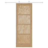 Sliding Door Set Manual Natural and white 78 x 211 cm 3333388