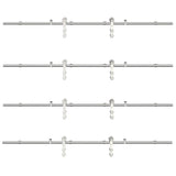 Sliding Door Hardware Kit 366 cm Stainless Steel Silver 3295769