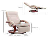 135&deg Manual Reclining Swivel Chair, with Footrest - Beige T3398P344786