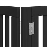 Dog Gate with Door Foldable 10 Panels Black 800 cm Poplar Wood 3155683