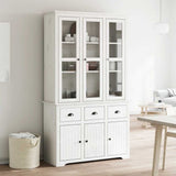 Highborad "BODO" White 115.5x43x200.5 cm Solid Wood Pine 3206451