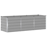 Planter Light Grey 240 x 80 x 75 cm Steel 42018143