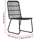 48584 Garden Chairs 2 pcs Poly Rattan Black