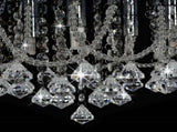 281583 Ceiling Lamp with Crystal Beads Silver Round 4 x G9 Bulbs