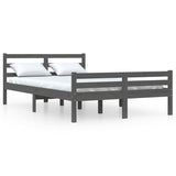 Bed Frame without Mattress Grey Solid Wood 150x200 cm King Size King Size 814826