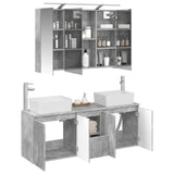 Bathroom Cabinet Set 4 pcs Concrete Grey Engineered Wood 3406418