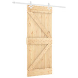 Sliding Door with Hardware Set 80x210 cm Solid Wood Pine 3203176