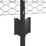 ZNTS Garden Fence Set Set of 2 Grey Metal Large Durable 3336846