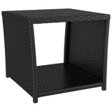 3 Piece Garden Lounge Set Black Poly Rattan&Steel 3157672