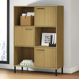 Bookcase with Metal Legs Brown 90x35x128.5 cm Solid Wood OSLO 351012