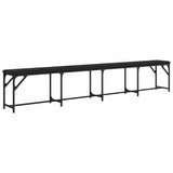 Dining Bench Black 248x32x45 cm Steel and Faux Leather 835226