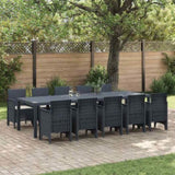 Garden Dining Set with Cushion 11 pcs Anthracite and Cream 3378756