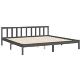 Bed Frame without Mattress Grey 200x200 cm Solid Wood Pine 3192188