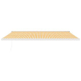 Retractable Awning Yellow and White 5x3 m Fabric and Aluminium 3154535