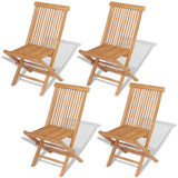 Folding Chairs 4 pcs for Garden & Outdoor Teak Wood 43040
