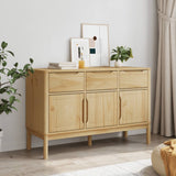 Sideboard FLORO Wax Brown 114x43x74 cm Solid Wood Pine 374023