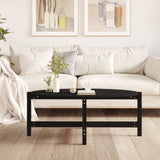Coffee Table Black 118x63x45 cm Solid Wood Pine 822321