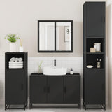 ZNTS 4 Piece Bathroom Furniture Set Black Engineered Wood 3301190