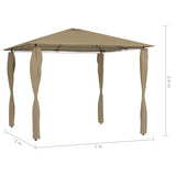 Gazebo with Post Covers 3x3x2.6 m Taupe 160 g/m 313606