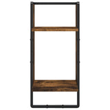 4 Piece Wall Shelf Set with Bars Smoked Oak Engineered Wood 836310