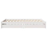 Bed Frame without Mattress White 150x200 cm King Size Solid Wood Pine 3301665