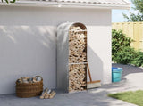 Log Holder Light Grey 40x45x170 cm Galvanised Steel 364548