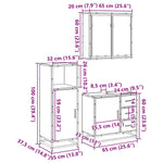 ZNTS 3 Piece Bathroom Furniture Set Black Engineered Wood 3300955