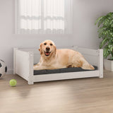 Dog Bed White 75.5x55.5x28 cm Solid Pine Wood 821453