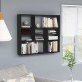 Wall Shelf Black 90x16x78 cm Engineered Wood 802940