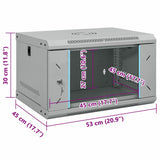 Network Cabinet with Storage Grey 53 x 45 x 30 cm Steel 42017649