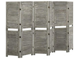 6-Panel Room Divider Grey 214x166 cm Solid Wood 338577
