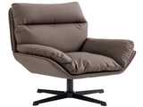 Accent Chair with 360 Swivel Armchair for Living Room with Padded Cushion Dark Brown T3398P550273