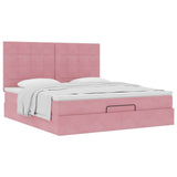 Ottoman Bed with Mattresses Pink 180x200cm Velvet 3313492