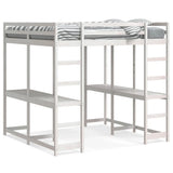 Loft Bed with Desk and Ladder White 160x200 cm Solid Wood Pine 3284234
