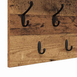 Wall-Mounted Coat Rack with Shelf Old Wood 100 x 40 x 12 cm 874449