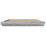 Bed Frame with LED Lights without Mattress Grey Sonoma 200x200cm 3281075