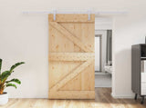 Sliding Door Natural and White 85 x 210 cm Solid Pine Wood 3444946