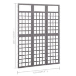 3-Panel Room Divider/Trellis Solid Fir Wood Grey 121x180 cm 316486