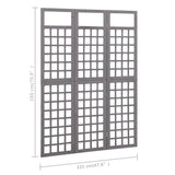 3-Panel Room Divider/Trellis Solid Fir Wood Grey 121x180 cm 316486